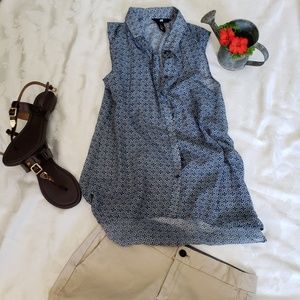 H&M Soft Cotton Sleeveless Top Blue